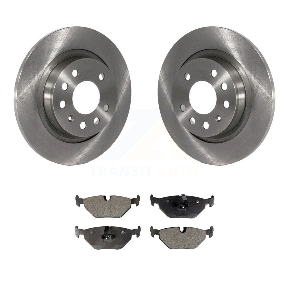 Rear Disc Brake Rotor & Ceramic Pad Kit For 2003 Saab 9-3 Sedan With Solid