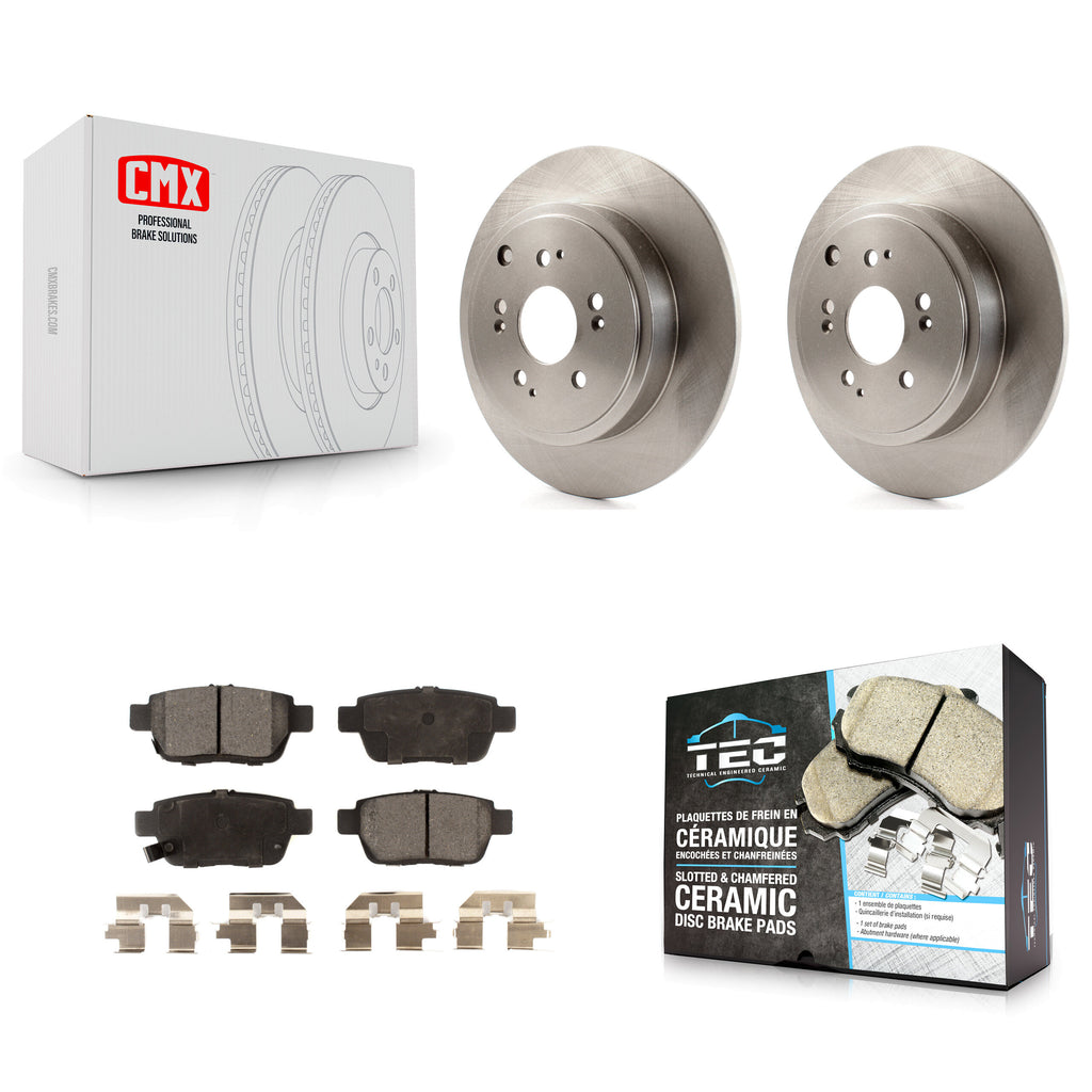 [Rear] 2006-2014 Honda Ridgeline Premium OE Brake Rotors & Ceramic Pads Kit For Max Braking