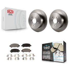 Rear Brake Rotor Ceramic Pad Kit For 08-09 Subaru Legacy With 17