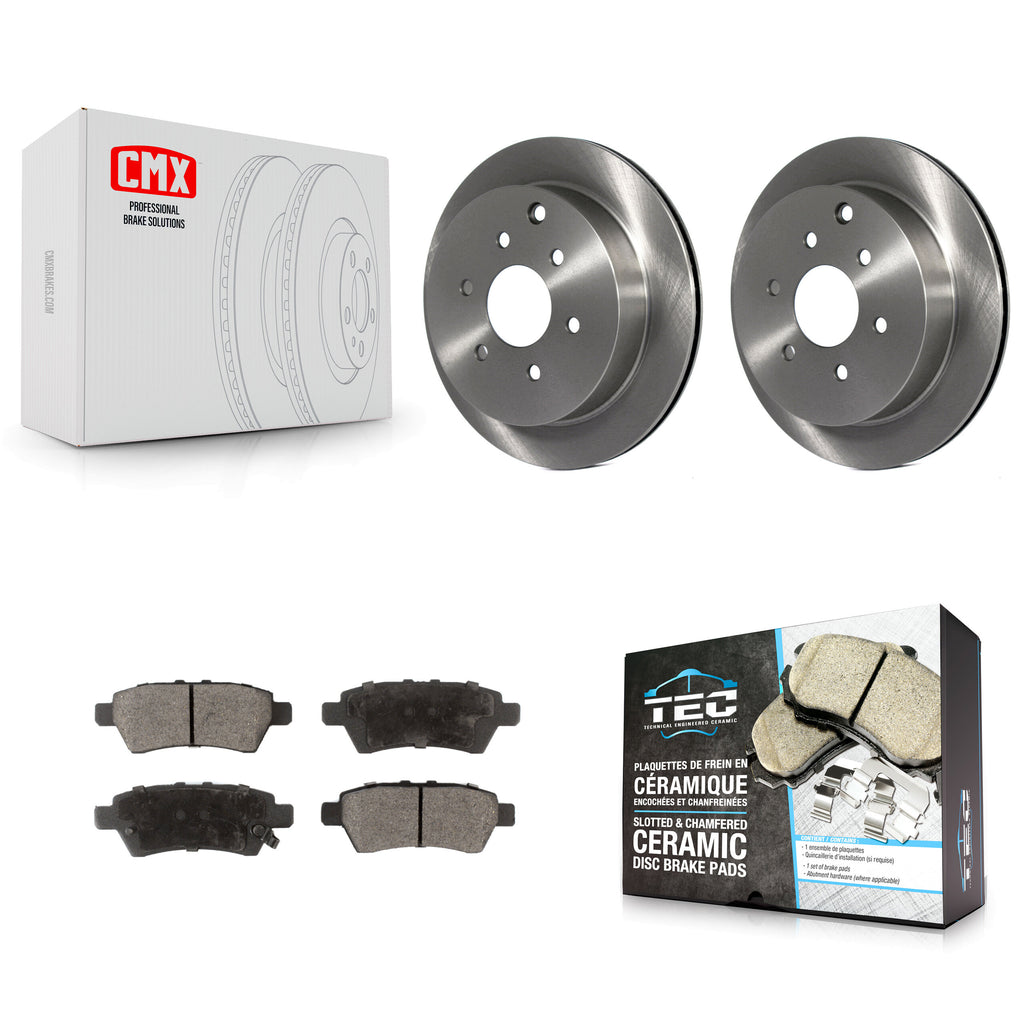 [Rear] 2006-2007 Nissan Xterra Premium OE Brake Rotors & Ceramic Pads Kit For Max Braking