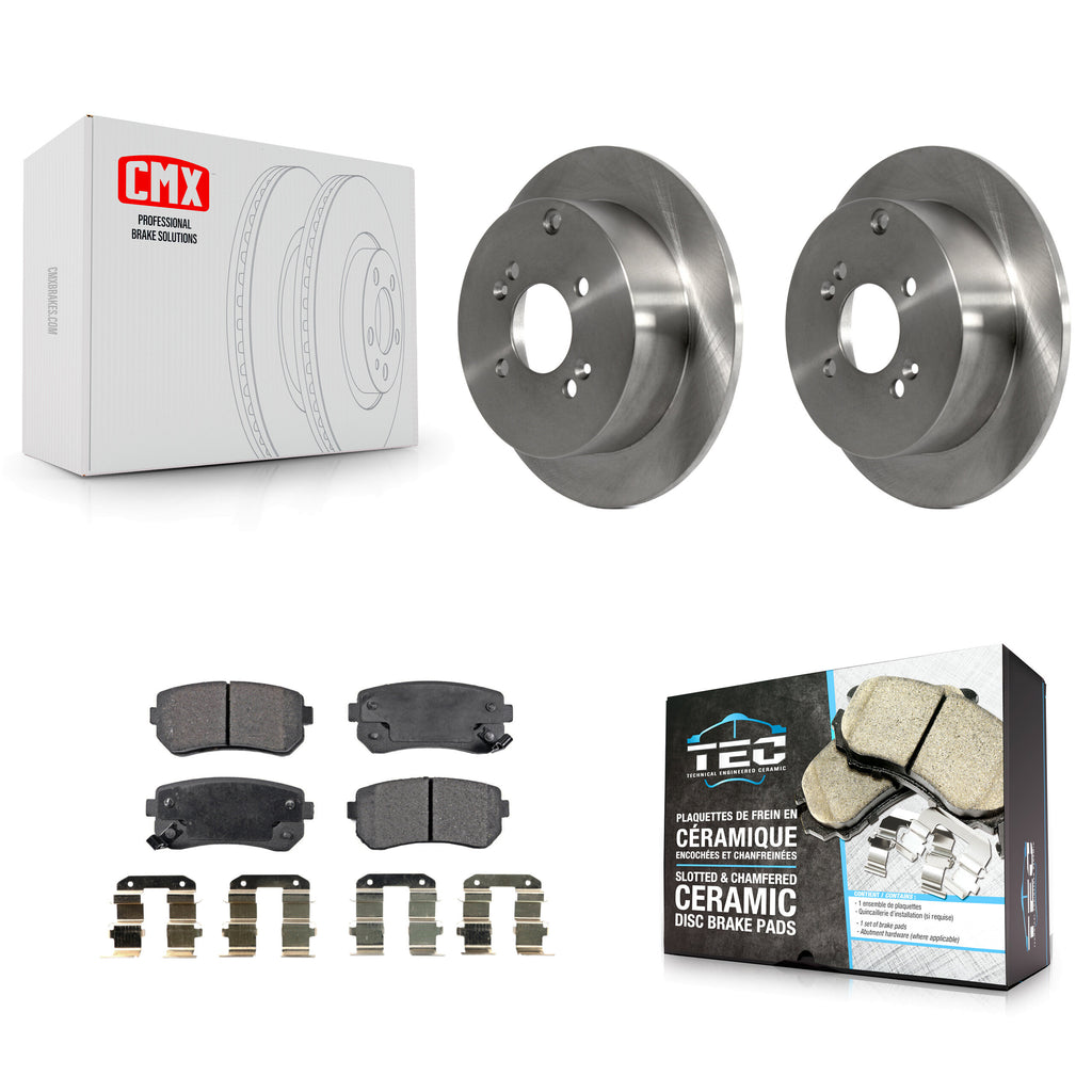 [Rear] 2006-2010 Hyundai Accent Kia Rio Rio5 Premium OE Brake Rotors & Ceramic Pads Kit For Max Braking