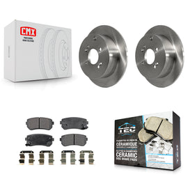 [Rear] 2006-2010 Hyundai Accent Kia Rio Rio5 Premium OE Brake Rotors & Ceramic Pads Kit For Max Braking