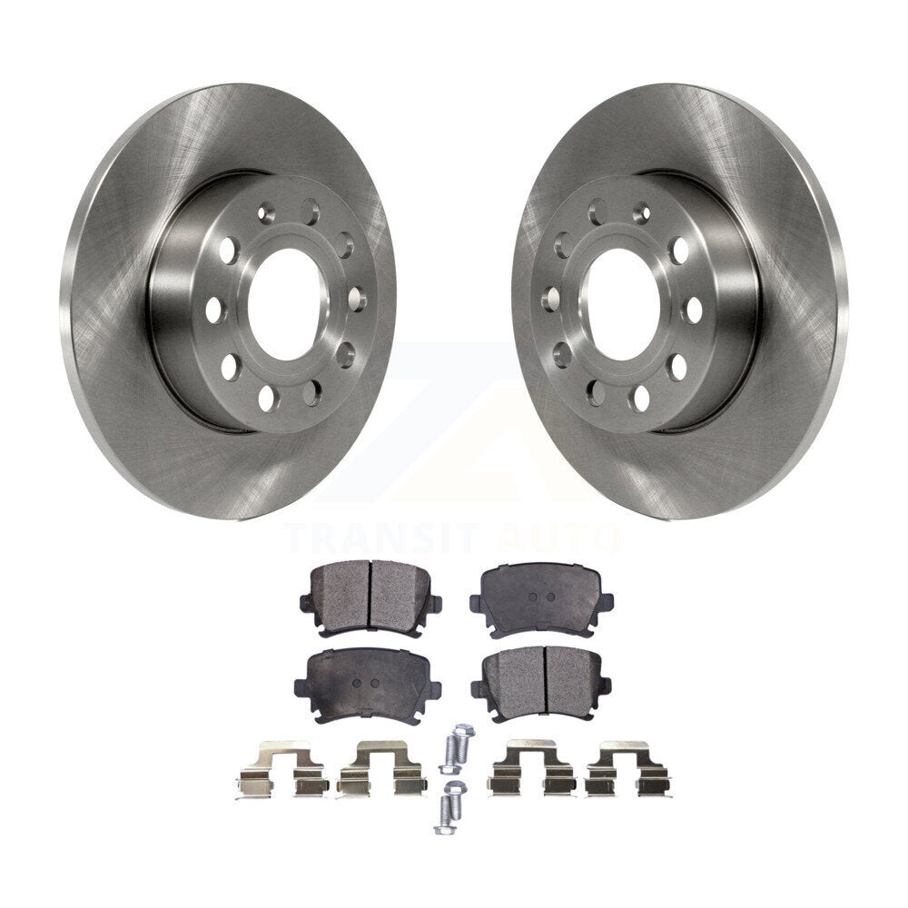 Rear Brake Rotor And Ceramic Pad Kit For Volkswagen Jetta Rabbit Audi A3 Quattro