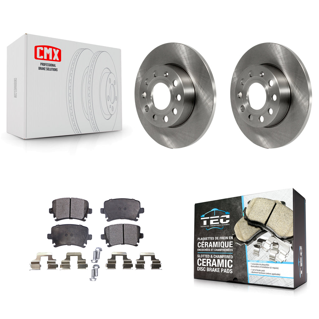Rear Brake Rotor And Ceramic Pad Kit For Volkswagen Jetta Rabbit Audi A3 Quattro