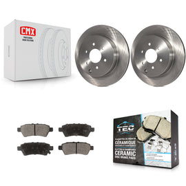 [Rear] 2005-2012 Nissan Pathfinder Premium OE Brake Rotors & Ceramic Pads Kit For Max Braking