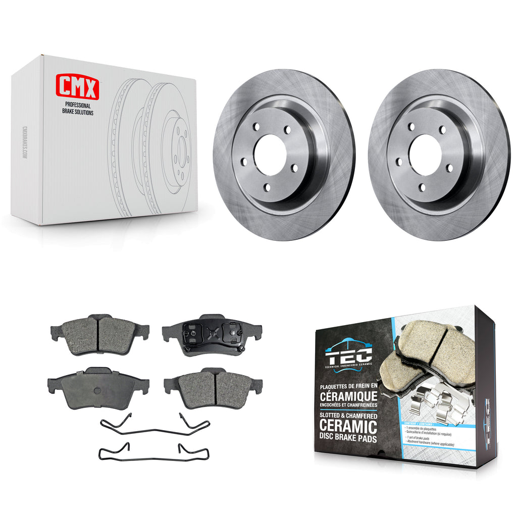 [Rear] 2006 Mazda 5 To 02 06 Premium OE Brake Rotors & Ceramic Pads Kit For Max Braking