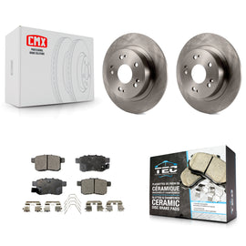 Rear Disc Brake Rotors And Ceramic Pads Kit For Honda Accord Acura TSX
