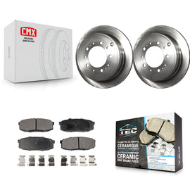 Rear Disc Brake Rotor Ceramic Pad Kit For Toyota Tundra Sequoia Lexus LX570 Land