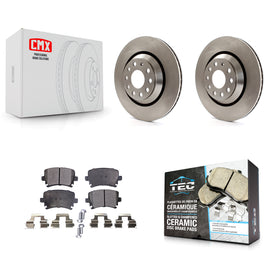 Rear Brake Rotors & Ceramic Pad Kit For Volkswagen CC Passat GTI Golf R R32 Audi