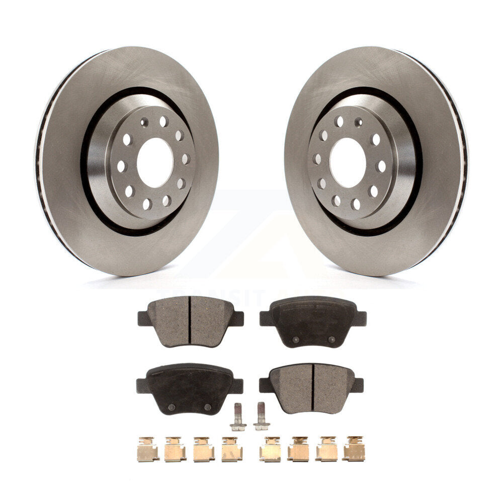 Rear Brake Rotor Ceramic Pad Kit For 13 Volkswagen GTI With 310mm Diameter