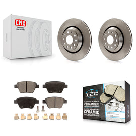 Rear Brake Rotor Ceramic Pad Kit For 13 Volkswagen GTI With 310mm Diameter