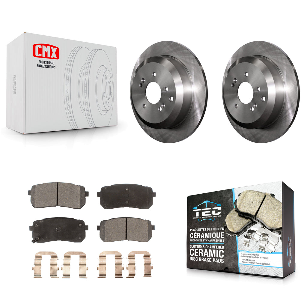 [Rear] 2007-2012 Hyundai Veracruz Premium OE Brake Rotors & Ceramic Pads Kit For Max Braking