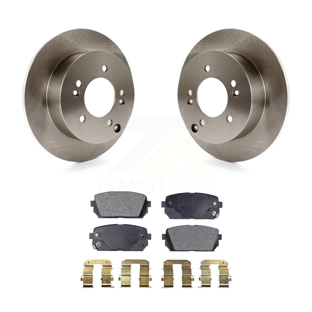 Rear Disc Brake Rotors And Ceramic Pads Kit For 2007-2012 Kia Rondo