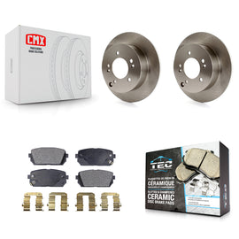 [Rear] 2007-2012 Kia Rondo Premium OE Brake Rotors & Ceramic Pads Kit For Max Braking
