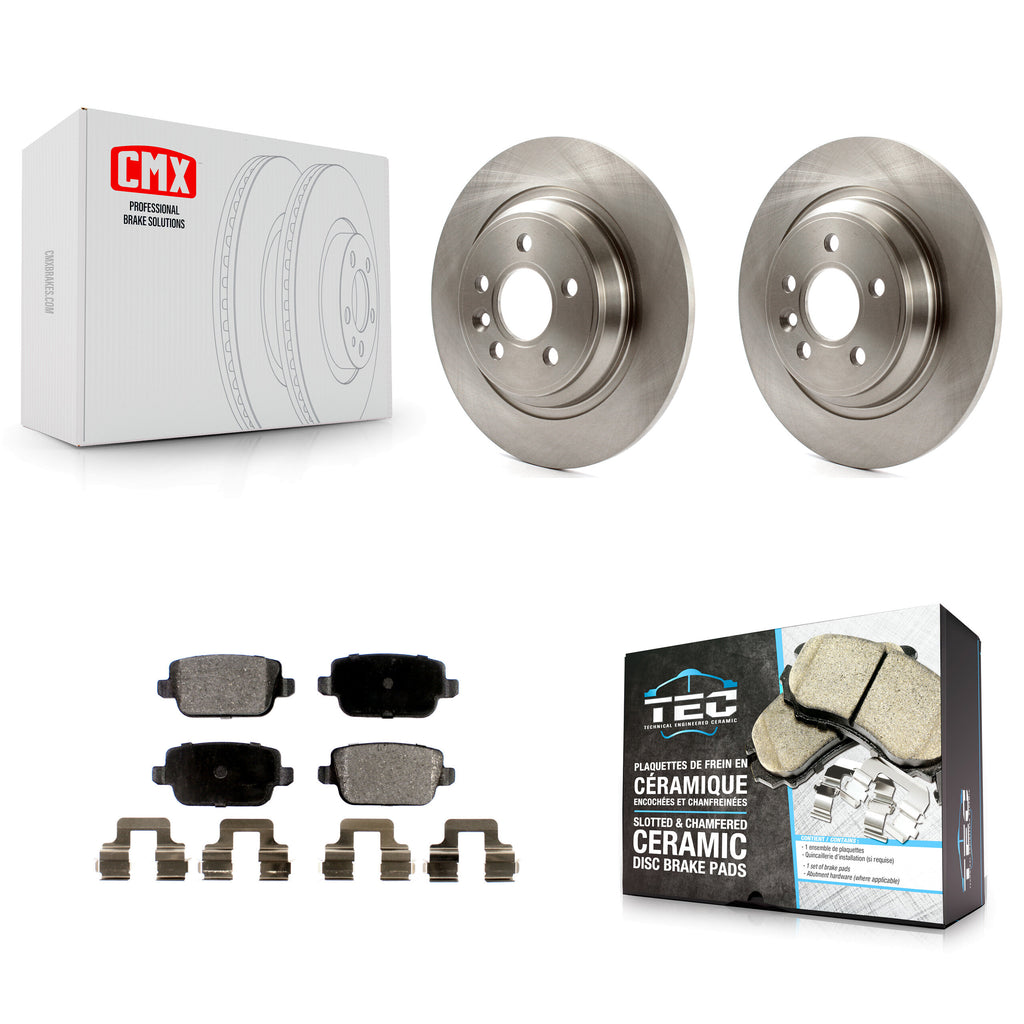 Rear Brake Rotor Ceramic Pad Kit For 08-11 Volvo S80 With Electric Parking