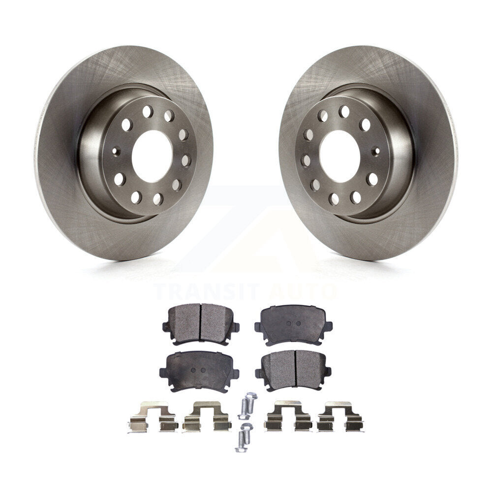 Rear Brake Rotor And Ceramic Pad Kit For Volkswagen Jetta Passat GTI Eos Audi A3