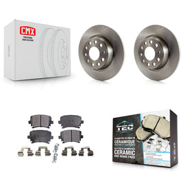 Rear Brake Rotor And Ceramic Pad Kit For Volkswagen Jetta Passat GTI Eos Audi A3