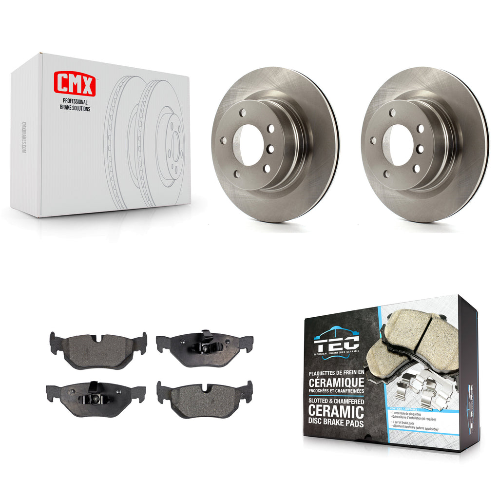 [Rear] 2008-2013 BMW 128i Premium OE Brake Rotors & Ceramic Pads Kit For Max Braking