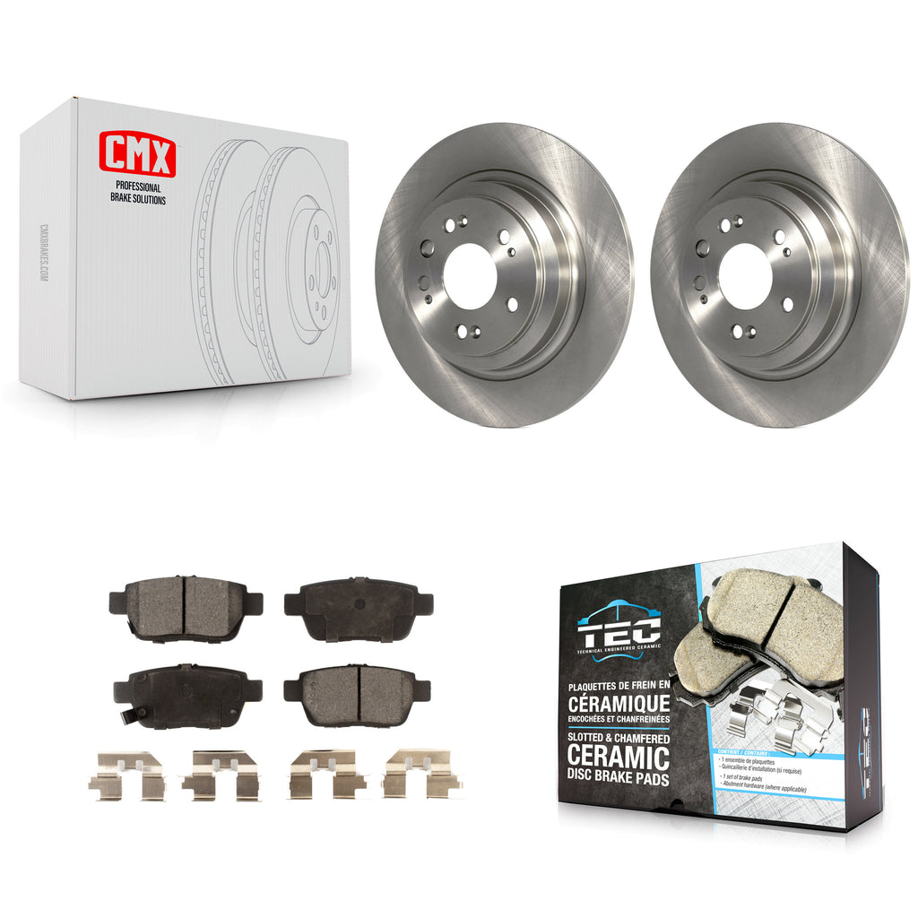 [Rear] 2009-2014 Acura TL Premium OE Brake Rotors & Ceramic Pads Kit For Max Braking