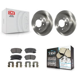Rear Disc Brake Rotors And Ceramic Pads Kit For Kia Forte Koup Forte5