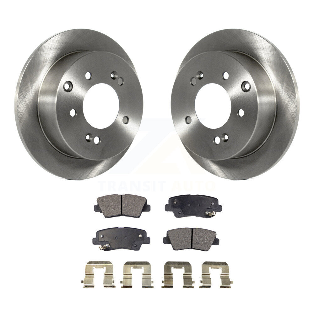 Rear Disc Brake Rotors And Ceramic Pads Kit For 2010-2013 Kia Soul