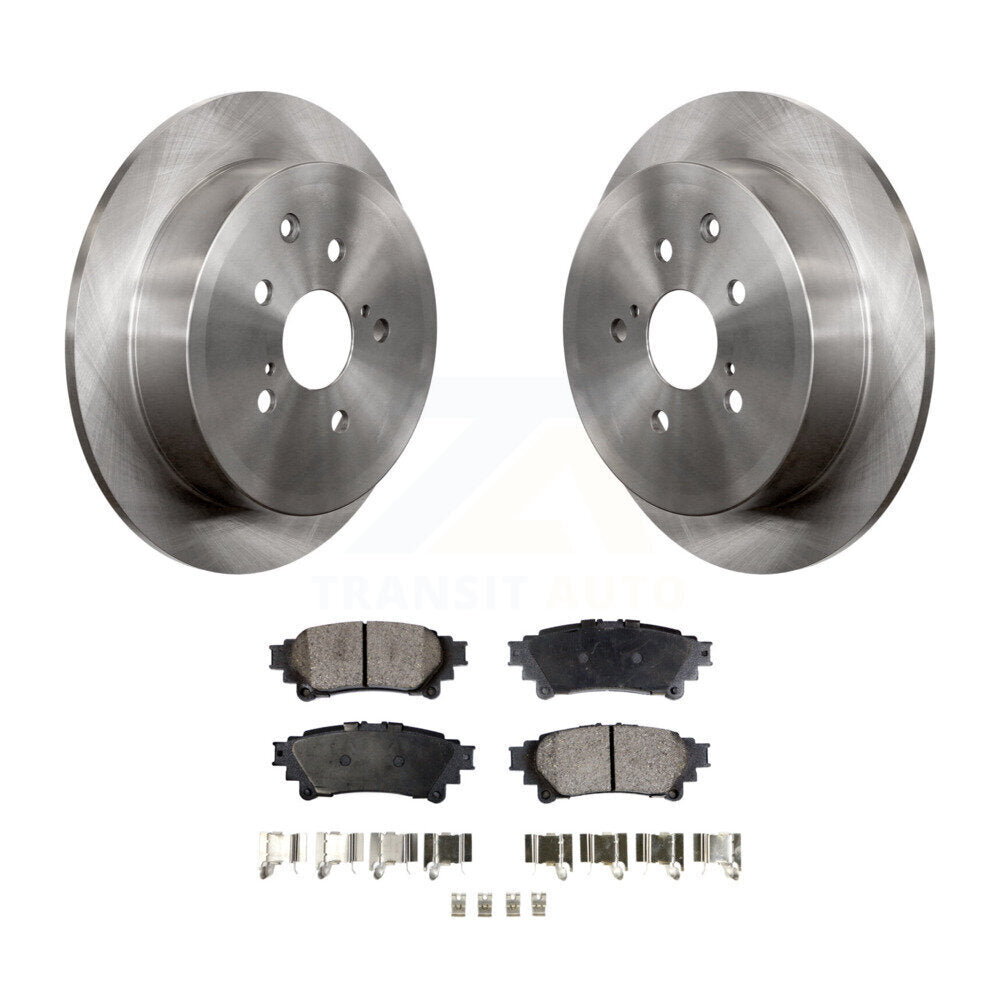 Rear Brake Rotor Ceramic Pad Kit For Toyota Highlander Sienna Lexus RX350 RX450h