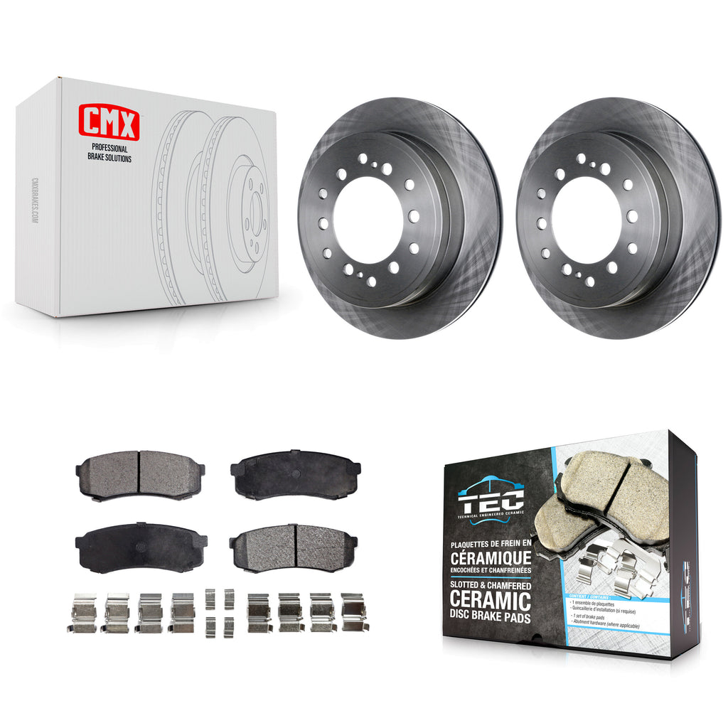 Rear Disc Brake Rotors Ceramic Pad Kit For Toyota 4Runner Lexus GX460 FJ Cruiser