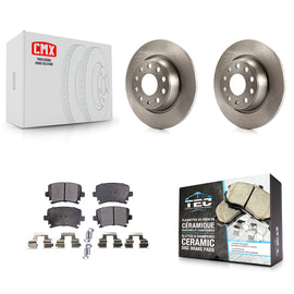 Rear Brake Rotors Ceramic Pad Kit For Volkswagen Tiguan CC Jetta Audi Passat GTI