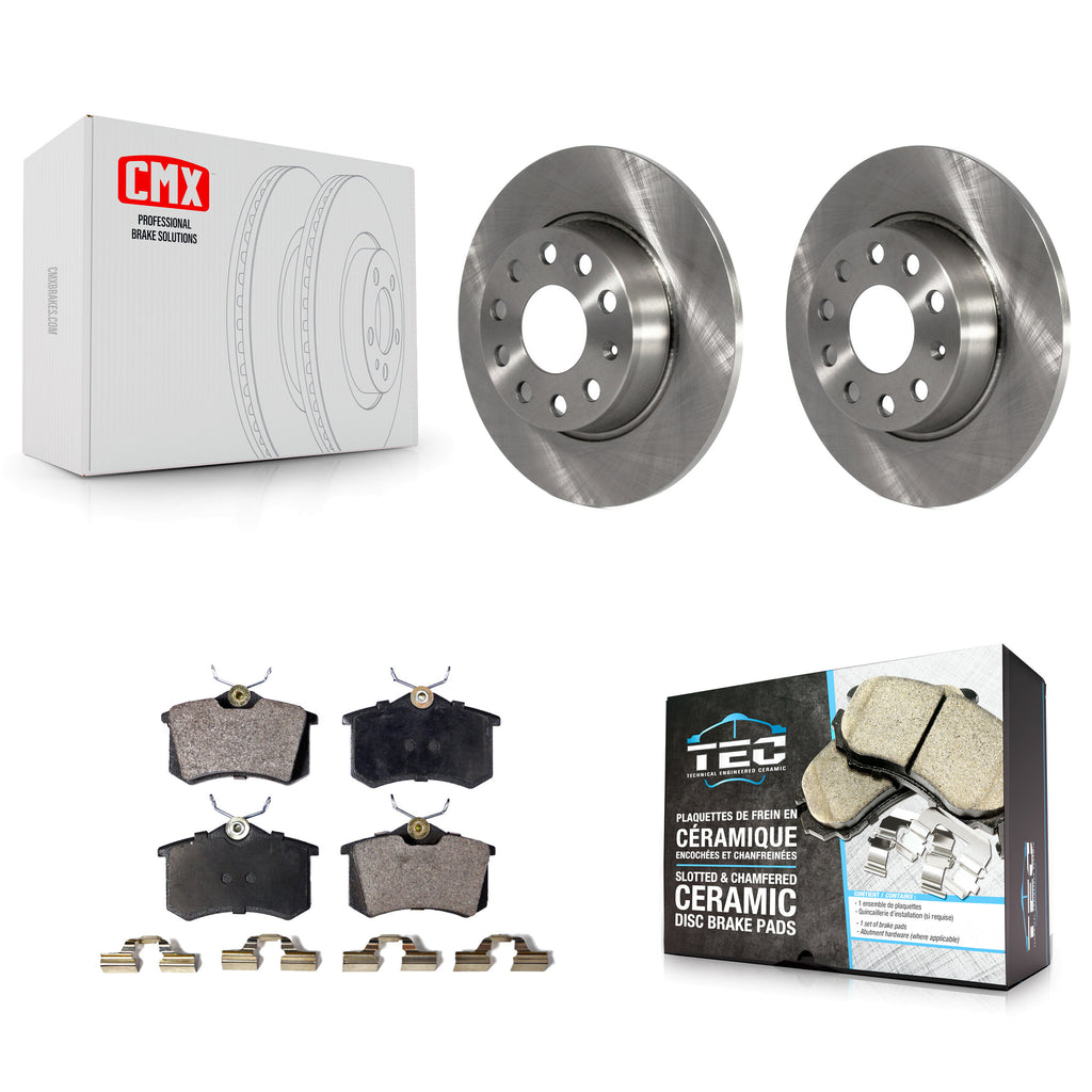Rear Disc Brake Rotors And Ceramic Pads Kit For Volkswagen Beetle Golf