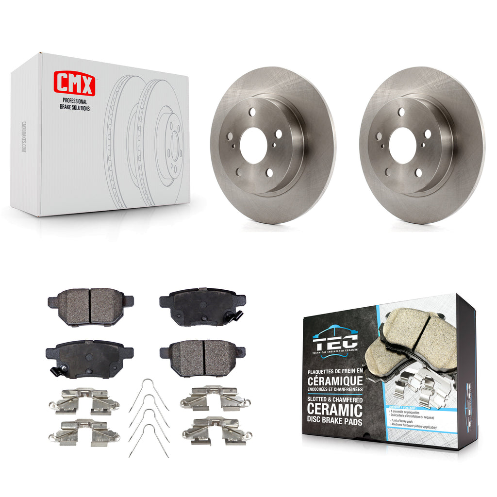 [Rear] 2011-2016 Scion tC Premium OE Brake Rotors & Ceramic Pads Kit For Max Braking
