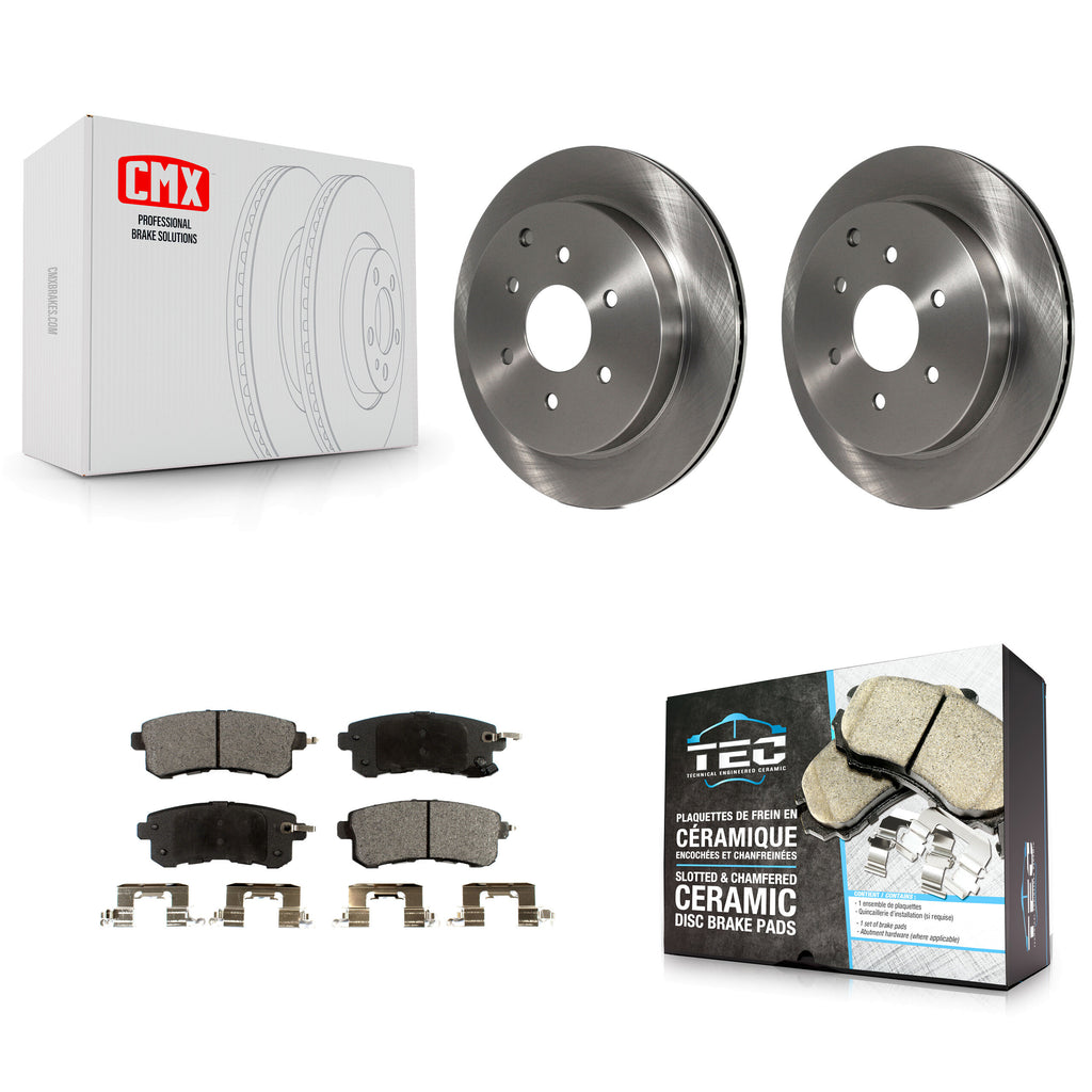 Rear Disc Brake Rotors And Ceramic Pads Kit For INFINITI Nissan Armada QX80 QX56