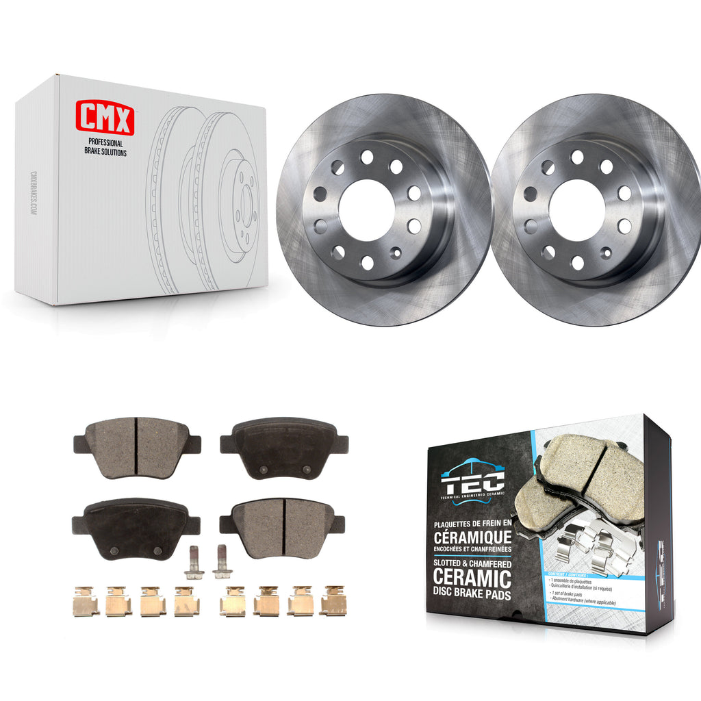 Rear Disc Brake Rotors And Ceramic Pads Kit For Volkswagen Beetle GTI Eos