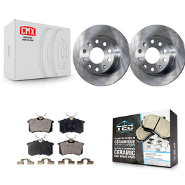Rear Brake Rotor And Ceramic Pad Kit For Volkswagen Jetta Beetle Golf SportWagen