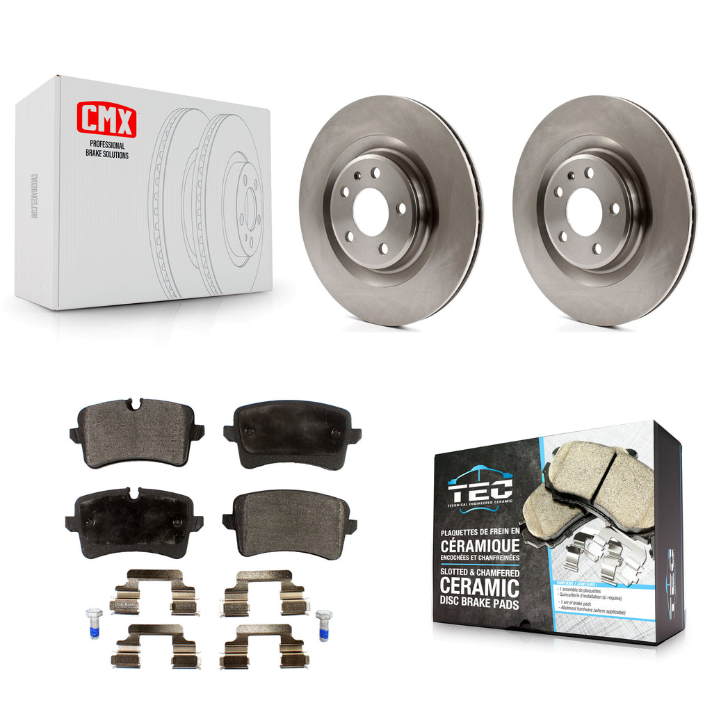 Rear Disc Brake Rotors & Ceramic Pad Kit For Audi A6 Quattro A7 Porsche Macan A8