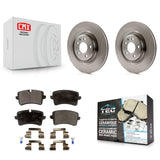 Rear Disc Brake Rotors & Ceramic Pad Kit For Audi A6 Quattro A7 Porsche Macan A8