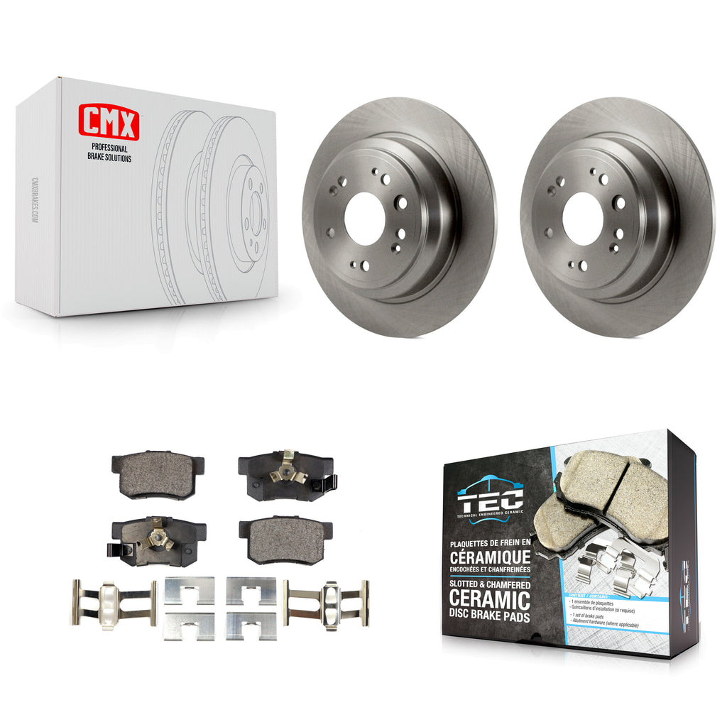 Rear Disc Brake Rotors And Ceramic Pads Kit For Honda Crosstour Accord