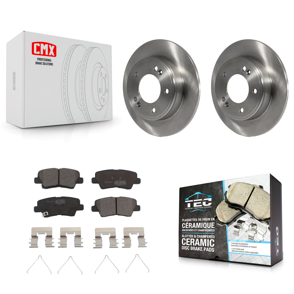 Rear Brake Rotors Ceramic Pad Kit For Kia Soul Forte Hyundai Veloster Elantra GT