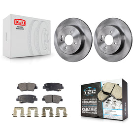 [Rear] 2011 Hyundai Accent Premium OE Brake Rotors & Ceramic Pads Kit For Max Braking