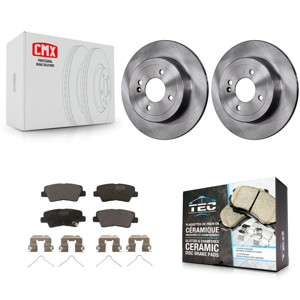 Rear Disc Brake Rotors And Ceramic Pads Kit For Hyundai Accent Kia Rio