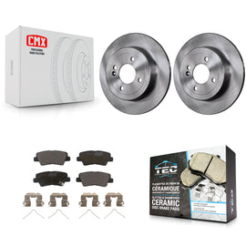 Rear Disc Brake Rotors And Ceramic Pads Kit For Hyundai Accent Kia Rio