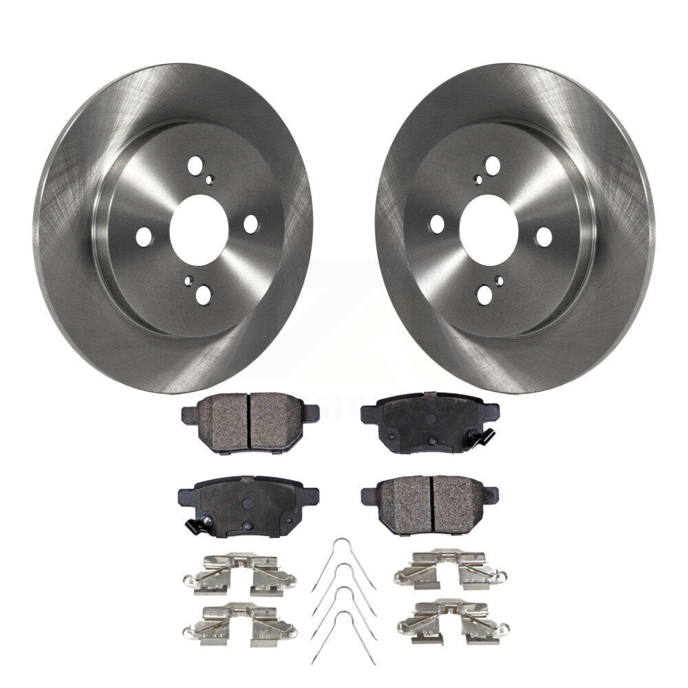 Rear Disc Brake Rotors And Ceramic Pads Kit For 2012-2018 Toyota Yaris