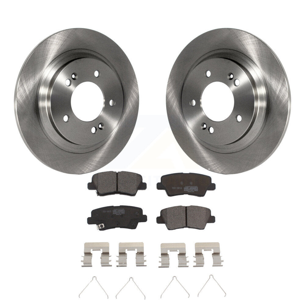 Rear Brake Rotor & Ceramic Pad Kit For Hyundai Sonata Kia Optima Elantra GT Soul