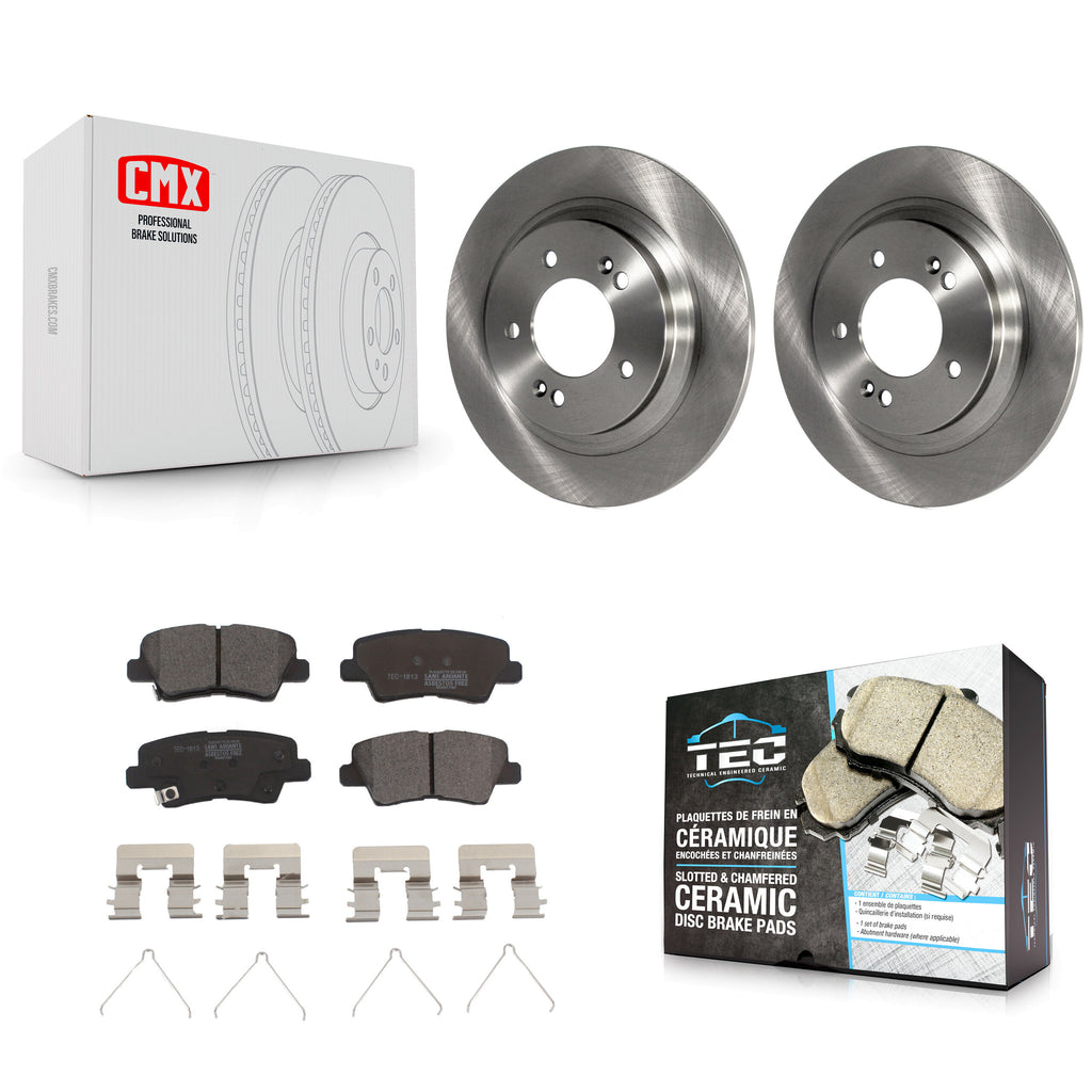 Rear Brake Rotor & Ceramic Pad Kit For Hyundai Sonata Kia Optima Elantra GT Soul