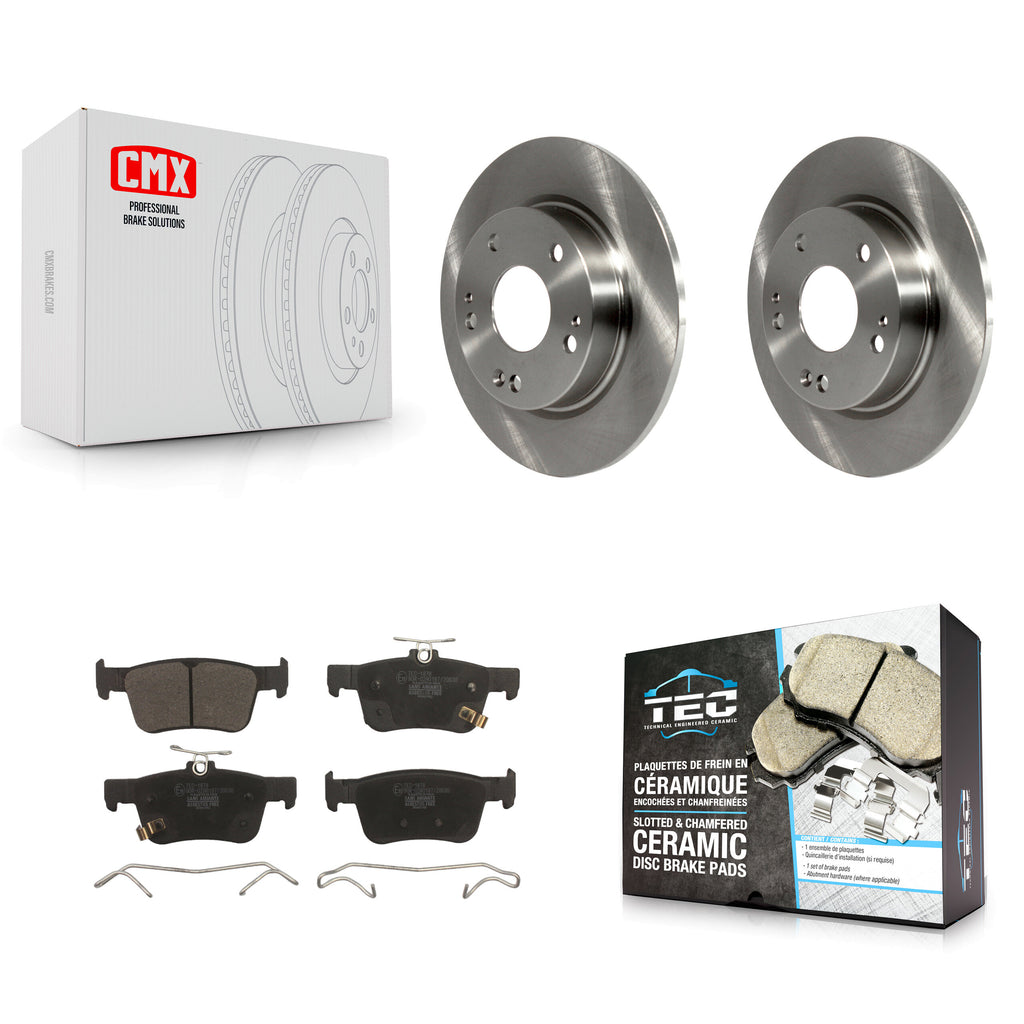 Rear Disc Brake Rotors And Ceramic Pads Kit For Honda Civic
