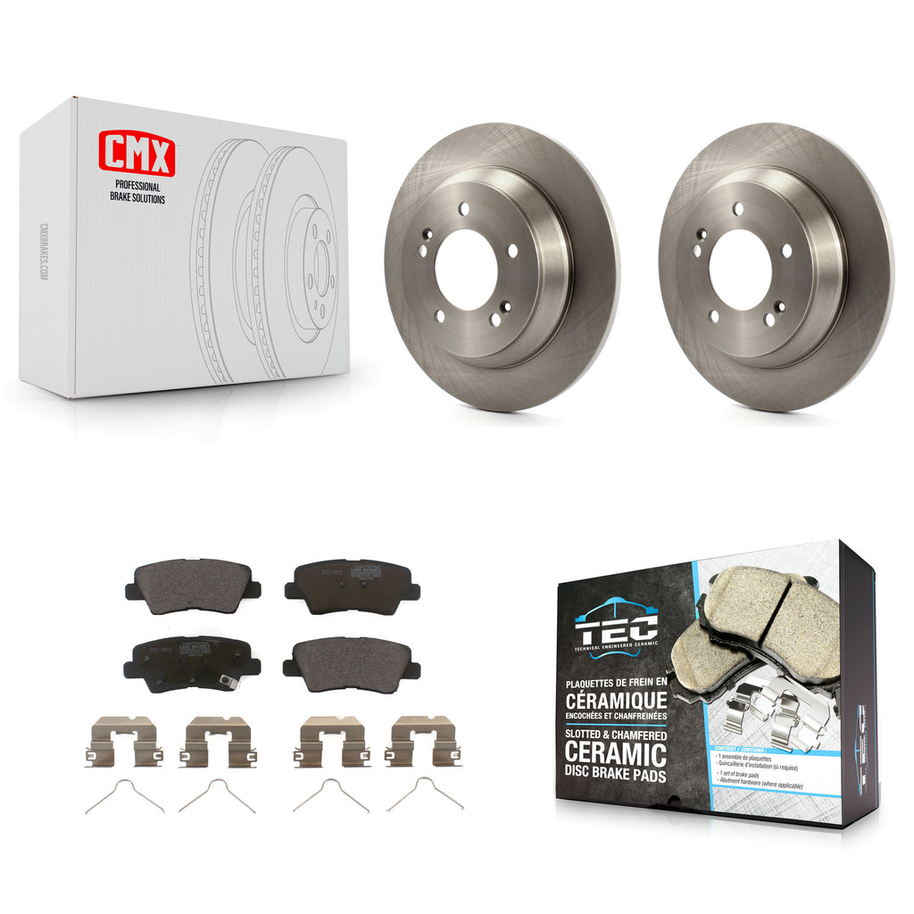 [Rear] 14-17 Kia Rondo With Manual Parking Premium OE Brake Rotors & Ceramic Pads Kit For Max Braking