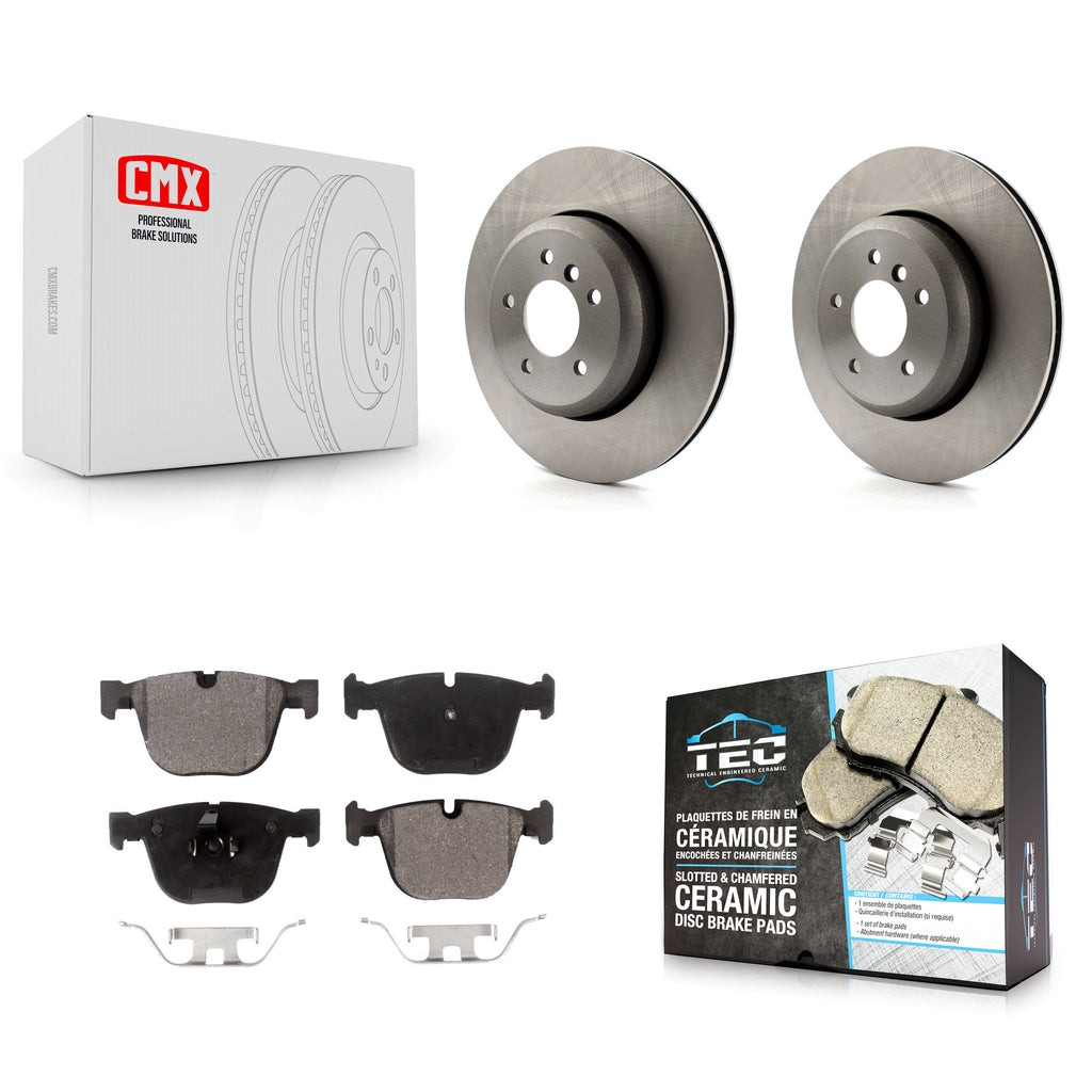 Rear Disc Brake Rotors And Ceramic Pads Kit For BMW 650i 535i 550i 645Ci 545i