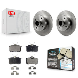 Rear Disc Brake Rotor & Ceramic Pad Kit For Volkswagen Jetta Golf Passat Corrado