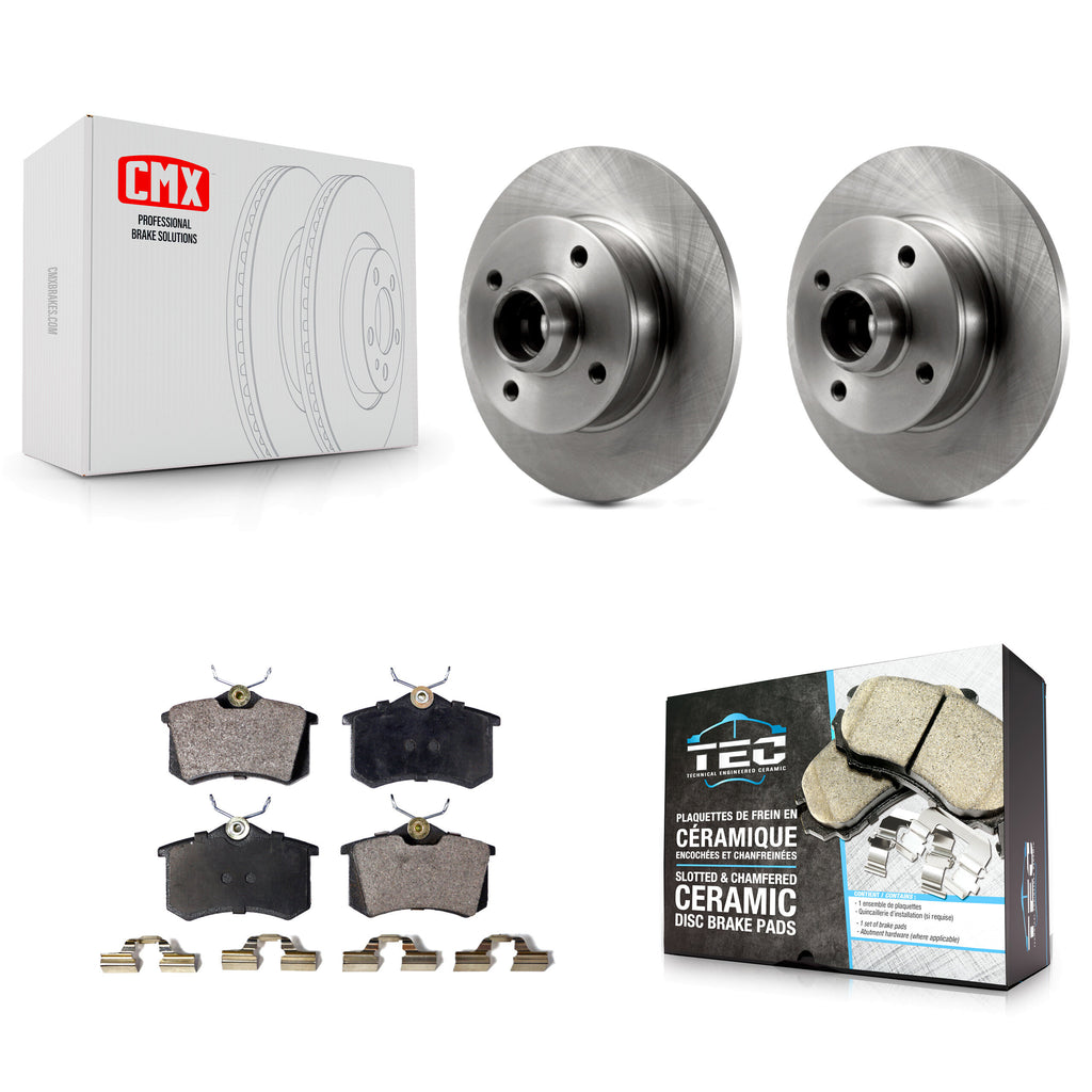 Rear Disc Brake Rotors Hub Assembly And Ceramic Pads Kit For Volkswagen Cabrio