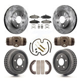 Front Rear Brake Rotor Ceramic Pad Drum Kit (9Pc) For Chevrolet Pontiac Grand Am