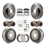 Front Rear Disc Brake Rotors Ceramic Pad Drum Kit (9Pc) For Saturn Vue Chevrolet